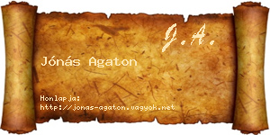 Jónás Agaton névjegykártya